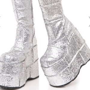 silver disco boots